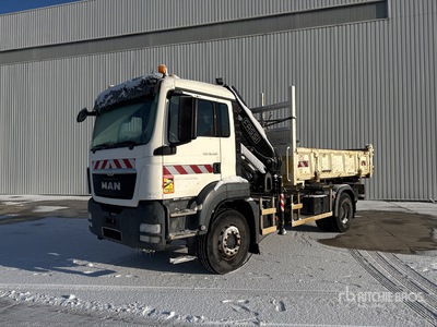 2013 Fassi F135A 4450 kg on 2014 MAN TGS18.360 4x2 Camion Benne Dump Truck with Crane
