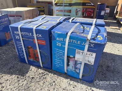 Quantity of (4) 2024 Powertek 20 Ton Air Bottle Jack (Unused)