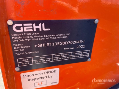 Gehl RT105 Compact Track Loader