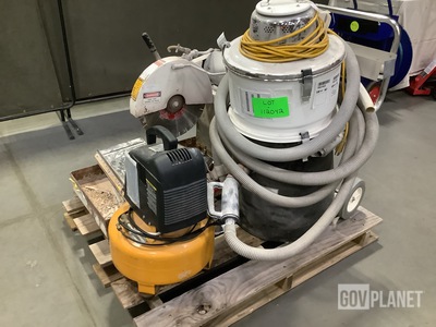 (1) Air Compressor, (1) Vacuum & (1) Tile/Concrete Saw