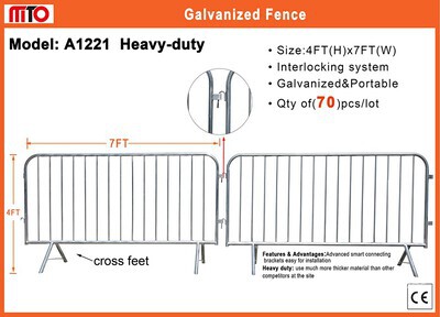 Quantity of (70) 2026 MTO A1221 Crowd Control Clôture de site (Unused)