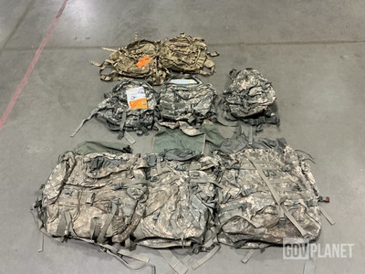 (3) Large Field Pack Sets, (9) Assault Packs & Assorted Items