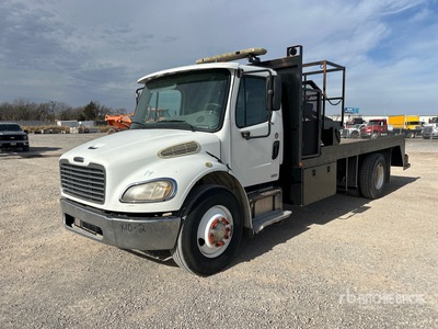 2010 Freightliner M2 106 4x2 Flatbed Truck w/Drill and Man Basket