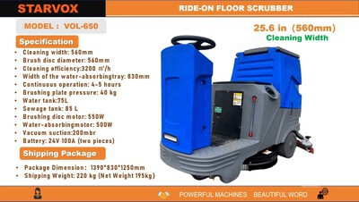 2025 STARVOX VOL-650 Ride-On Electric Scheuersaugmaschine (Unused)