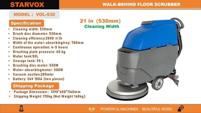 2025 STARVOX VOL-530 Walk-Behind Electric Scheuersaugmaschine (Unused)