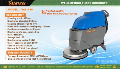 2025 STARVOX VOL-530 Walk-Behind Electric Scheuersaugmaschine (Unused)