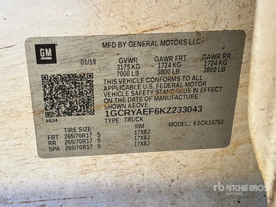 2019 Chevrolet Silverado 1500 4x4 Crew Cab Ophalen