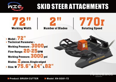 2025 Wig XNGG0172 72 IN Skid Steer Brush Cutter (Unused)