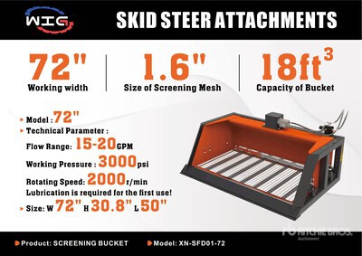 2025 Wig XNZD0172 72 IN Skid Steer Grapple Bucket (Unused)