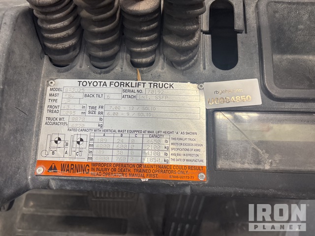 MONTACARGAS 2015 TOYOTA 8FGU25