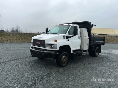 2008 GMC 4x2 Crew Cab Flatbed Tipper Truck