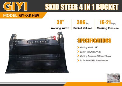 2025 GIYI GY-XKH39F 39 in Multi-Purpose Mini Skid Steer Bucket (Unused)