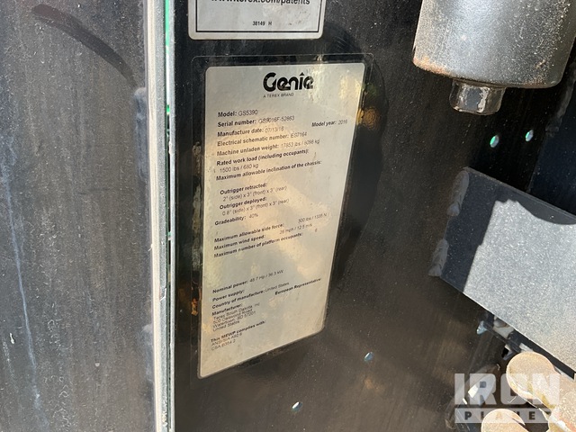 ELEVADOR TIJERA 2016 GENIE GS5390RT