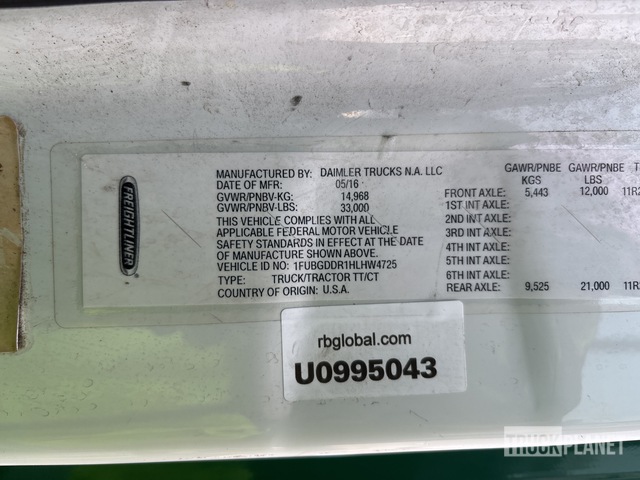 CAMIóN 2017 FREIGHTLINER