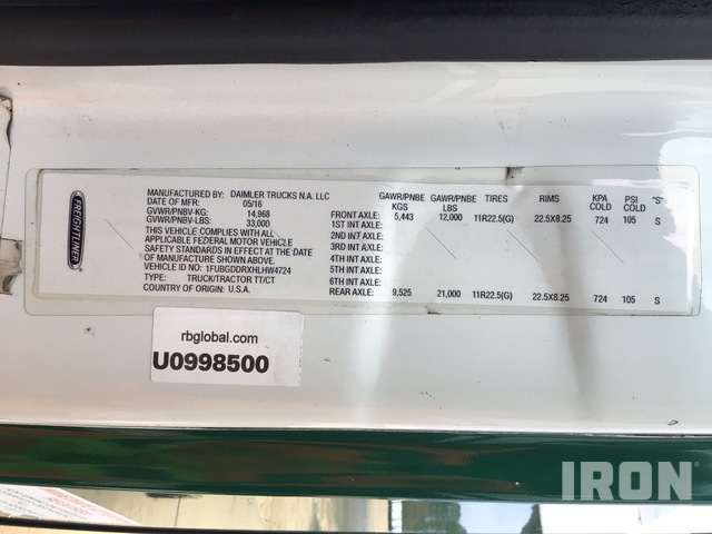 CAMIóN 2017 FREIGHTLINER