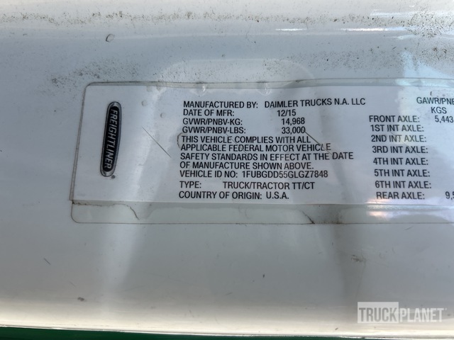 CAMIóN 2016 FREIGHTLINER