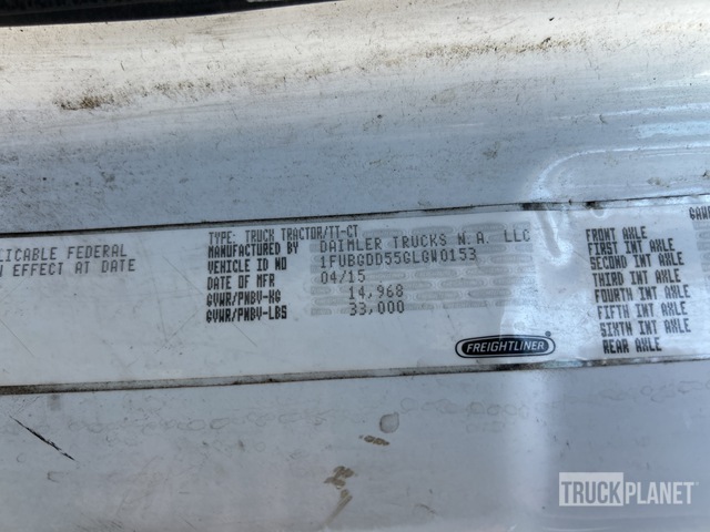 CAMIóN 2016 FREIGHTLINER