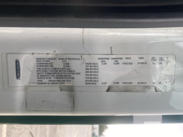 CAMIóN 2016 FREIGHTLINER