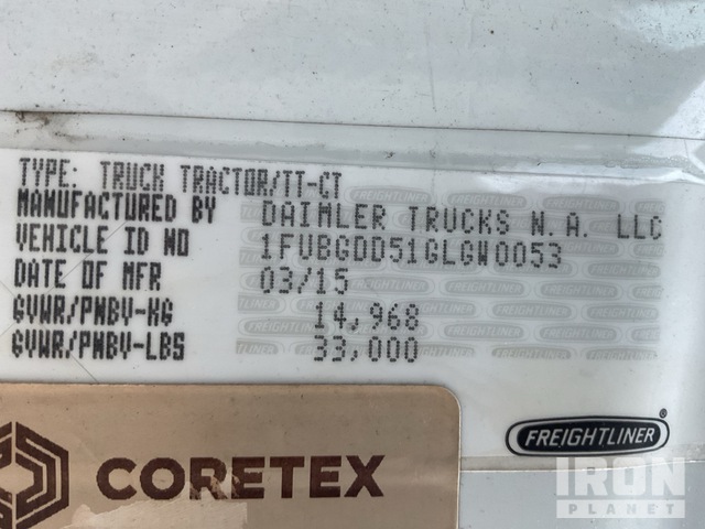 CAMIóN 2016 FREIGHTLINER