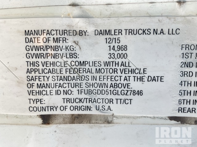 CAMIóN 2016 FREIGHTLINER