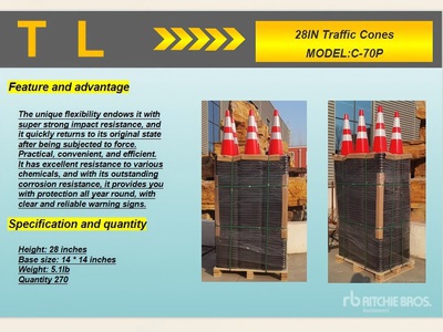 Quantity of (250) 2025 TL C-70P Cônes d'autoroute (Unused)