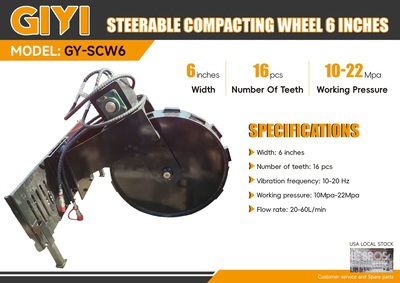 2025 GIYI GY-SCW6 6 in Rotation Skid Steer Compaction Wheel (Unused)