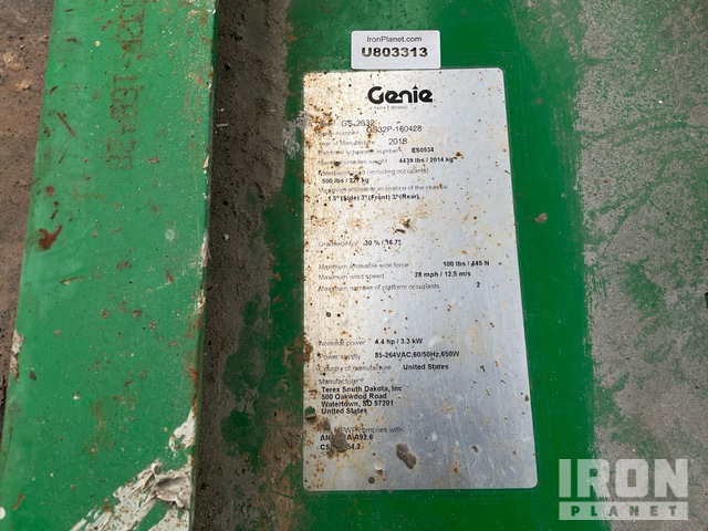 ELEVADOR TIJERA 2018 GENIE GS2632ELECTRIC