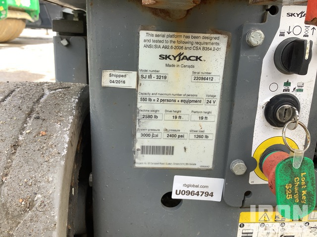 ELEVADOR TIJERA 2016 SKYJACK SJIII3219