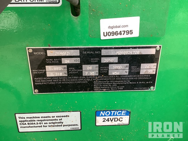 ELEVADOR TIJERA 2018 JLG 2646ES