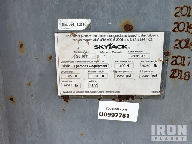 ELEVADOR TELESCóPICO 2015 SKYJACK 4WD SJ66T