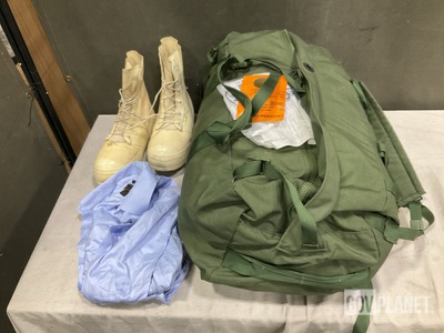 (5) Pairs of Boots, (22) Duffel Bags, (4) Helmet Covers & Assorted Items
