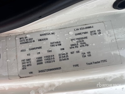 2022 International LT625 6x4 T/A Sleeper Truck Tractor (Inoperable)