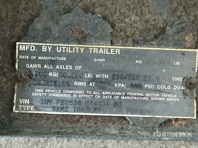 2012 Utility 53 ft T/A Spread Axle Semi aanhanger