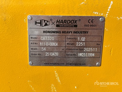 2025 HW BKT32054SKEL 54 in Excavator Bucket (Unused)