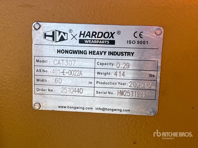 2025 HW BKT30760CLN 60 in Excavator Bucket (Unused)