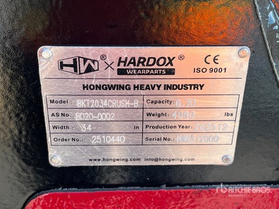 2025 HW BKT2034CRUSH-B 34 in Graafmachine Crusher Emmer (Unused)