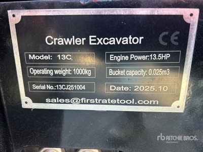 2026 VICSEC VC13C Mini Excavator (Unused)