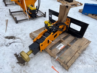 2026 GIYI GY-D680 7 in Skid Steer Post Driver - Fits Skid Steer Loader (Unused)