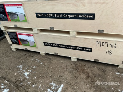 2026 SUNTOP S2030B 20 ft x 30 ft Steel Enclosed Carport (Unused)