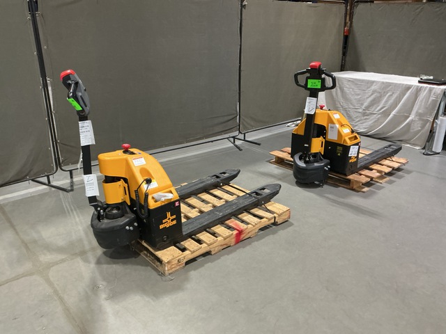 (2) Big Joe E-30 Electric Pallet Jacks (2) Big Joe E-30 Electric Pallet Jacks