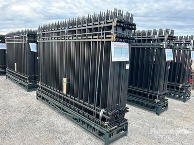 Canex Powder Coated Qty of (20) Power Coated 7ft x 10ft Wrought Iron Ogrodzenie terenu (Unused)