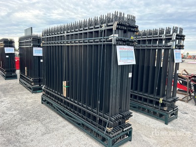 Canex Powder Coated Qty of (20) Power Coated 7ft x 10ft Wrought Iron Ogrodzenie terenu (Unused)