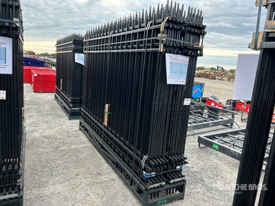 Canex Powder Coated Qty of (20) Power Coated 7ft x 10ft Wrought Iron Ogrodzenie terenu (Unused)