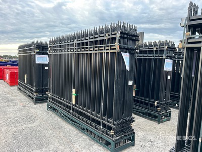 Canex Powder Coated Qty of (20) Power Coated 7ft x 10ft Wrought Iron Ogrodzenie terenu (Unused)