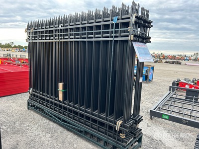 Canex Powder Coated Qty of (20) Power Coated 7ft x 10ft Wrought Iron Ogrodzenie terenu (Unused)