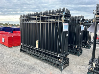 Canex Powder Coated Qty of (20) Power Coated 7ft x 10ft Wrought Iron Ogrodzenie terenu (Unused)