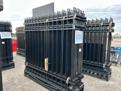 Canex Powder Coated Qty of (20) Power Coated 7ft x 8ft Wrought Iron Ogrodzenie terenu (Unused)