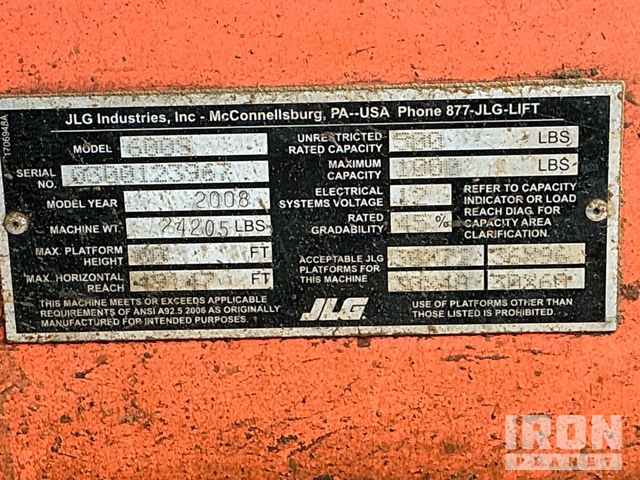 ELEVADOR TELESCóPICO 2008 JLG 4WD 600S