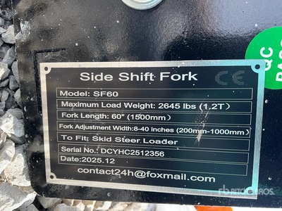 2026 GIYI GY-SF60 60 in Horquillas para minicargadora (Unused)