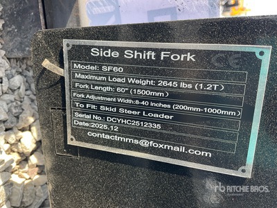 2026 GIYI GY-SF60 60 in Horquillas para minicargadora (Unused)